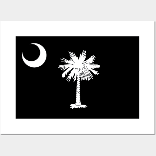 Flag of South Carolina - Black Posters and Art